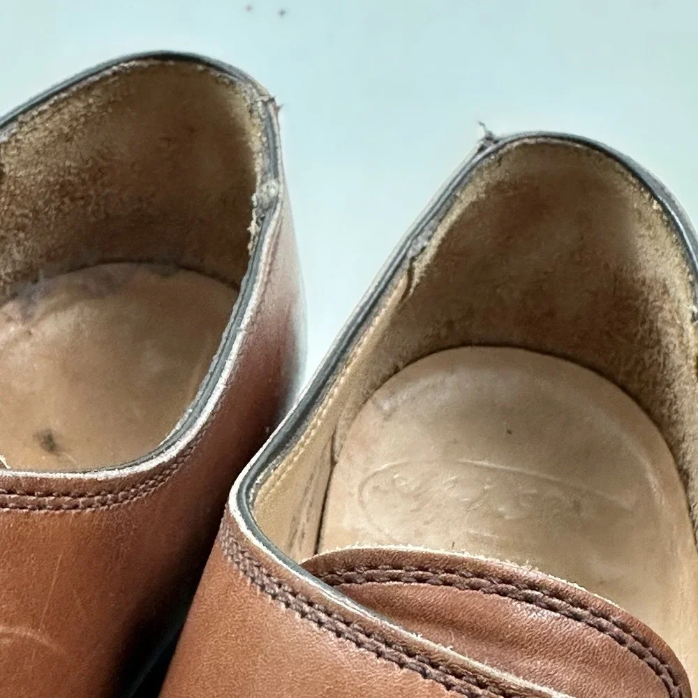 Alfred Sargent J Crew Double Monk Strap Shoes‎ 9 Chestnut Brown Leather England